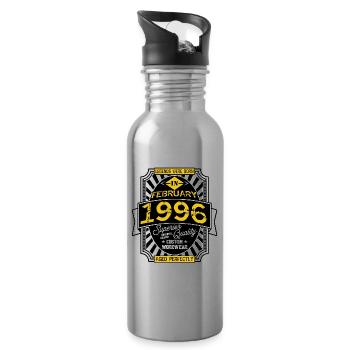1996 FEBRUARY - Water bottle with straw - silver - Right