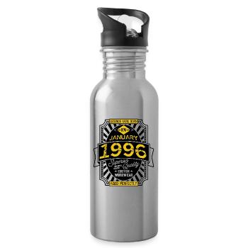 1996 JANUARY - Water bottle with straw - silver - Right