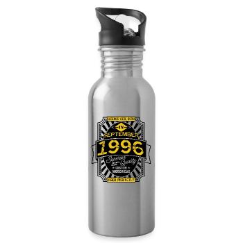 1996 SEPTEMBER - Water bottle with straw - silver - Right