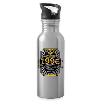 1996 NOVEMBER - Water bottle with straw - silver - Right