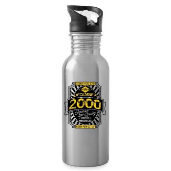 2000 DECEMBER - Water bottle with straw - silver - Right