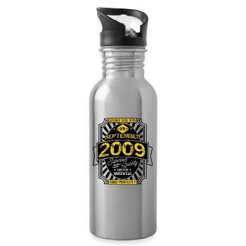 2009 SEPTEMBER - Water bottle with straw - silver - Right