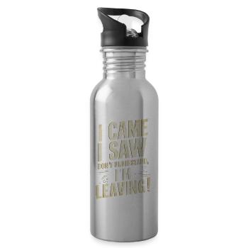 Lustiges Zitat: Ich kam, ich sah, dass ich die Erklärung verlasse - Trinkflasche mit integriertem Trinkhalm - Lightsilver - Rechts