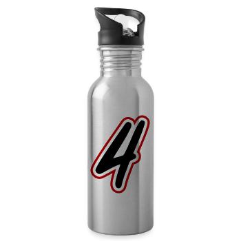 4 Number symbol - Water bottle with straw - silver - Right