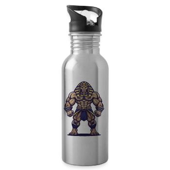 Pharaoh Muscles Fitness - Water bottle with straw - silver - Right