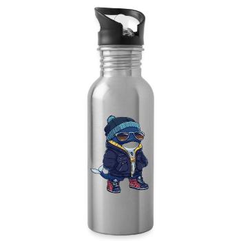 Wal Cool Comic - Trinkflasche mit integriertem Trinkhalm - Lightsilver - Rechts