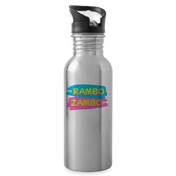 RAMBO ZAMBO - Water bottle with straw - silver - Right