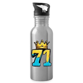 71 Nombre Couronne - Gourde avec paille intégrée - argent clair - Droite