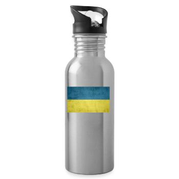 Ukraine - Water bottle with straw - silver - Right