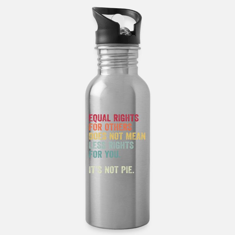 Gleichberechtigung - Trinkflasche mit integriertem Trinkhalm - Lightsilver