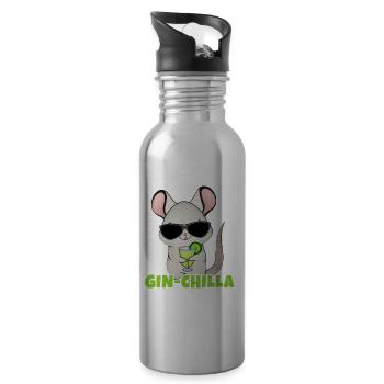 Gin- Chinchilla Gin - Trinkflasche mit integriertem Trinkhalm - Lightsilver - Rechts
