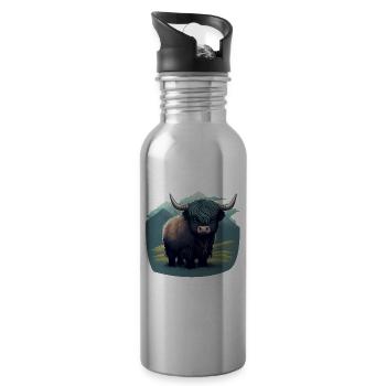 Kleiner Yak - Trinkflasche mit integriertem Trinkhalm - Lightsilver - Rechts