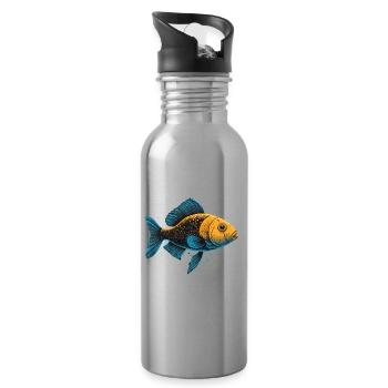 Fantasy Fish - Water bottle with straw - silver - Right