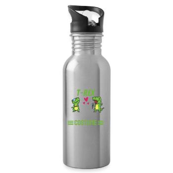 Tyrannosaurus Rex Costume Dino Gift T Rex - Water bottle with straw - silver - Right