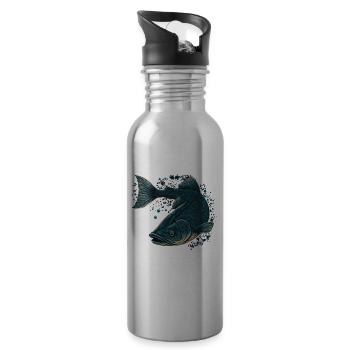 Tiefsee-Entdecker - Trinkflasche mit integriertem Trinkhalm - Lightsilver - Rechts