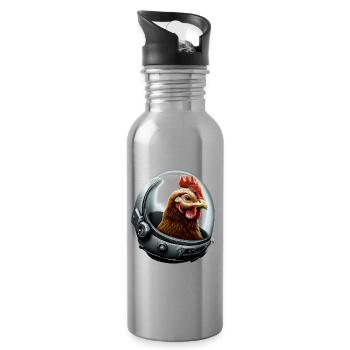 Astronaut Chicken Astronaut Chicken - Water bottle with straw - silver - Right