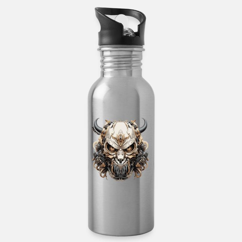Trägheit - Trinkflasche mit integriertem Trinkhalm - Lightsilver