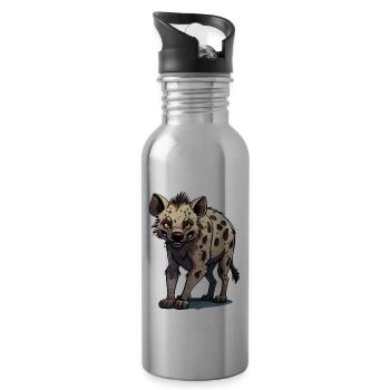 Hyena / Africa / Safrai / Zoo / Wildis / Animal - Water bottle with straw - silver - Right