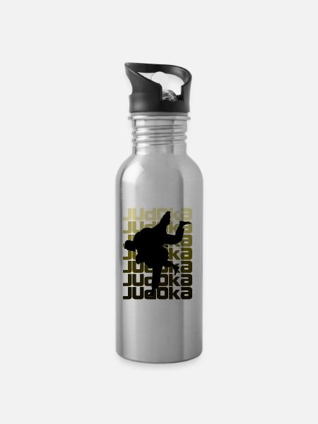 Judo Sport - Trinkflasche mit integriertem Trinkhalm - Lightsilver