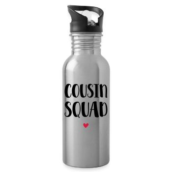 Cousin Squad / Cousin Crew / Cousines - Gourde avec paille intégrée - argent clair - Droite