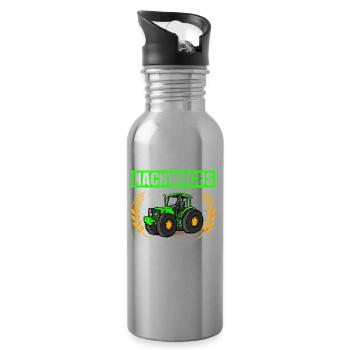Landwirtschaft Nachwuchs Landwirt Traktor - Trinkflasche mit integriertem Trinkhalm - Lightsilver - Rechts