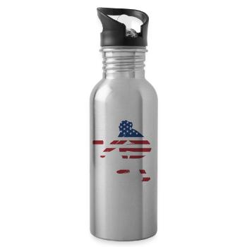 Sport Us Flag Volleyball - Trinkflasche mit integriertem Trinkhalm - Lightsilver - Rechts