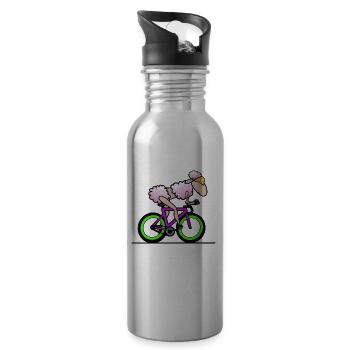Triathlon Triathlete Sheep - Water bottle with straw - silver - Right