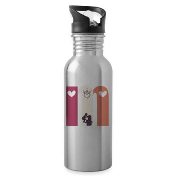 I love you mom - Water bottle with straw - silver - Right