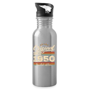 Original 1950er Jahre Vintage - 1950er Jahre Geburtstagsgeschenk - Trinkflasche mit integriertem Trinkhalm - Lightsilver - Rechts