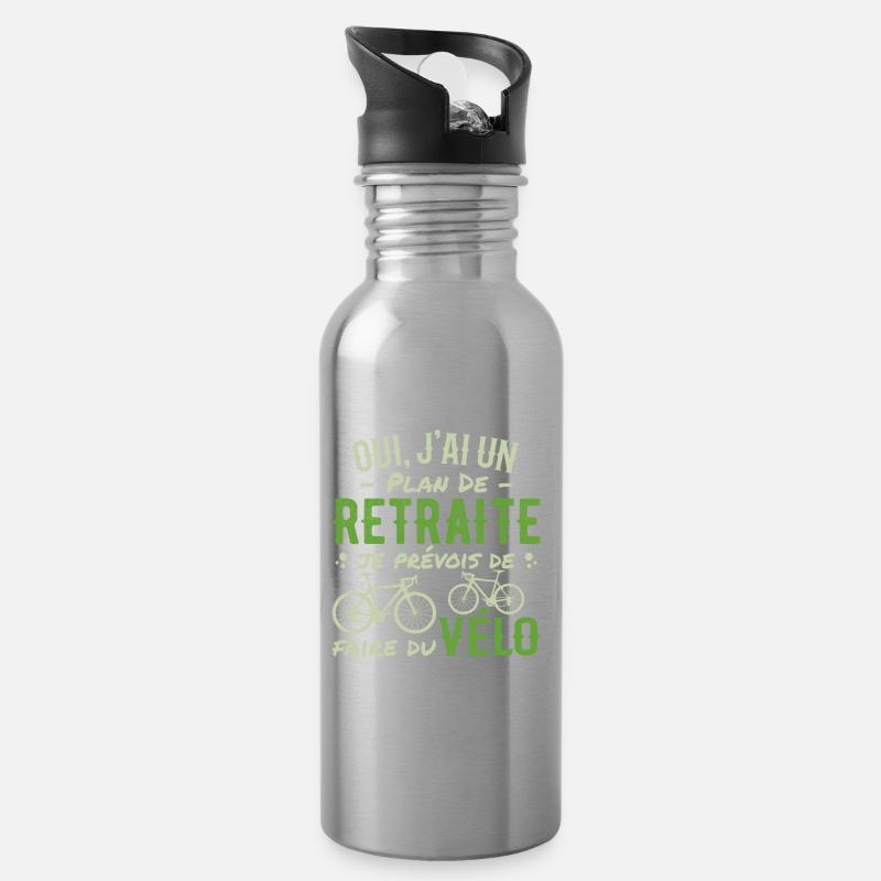 Plan De Retraite Cycliste Retraité Cyclisme Vélo - Gourde avec paille intégrée - argent clair