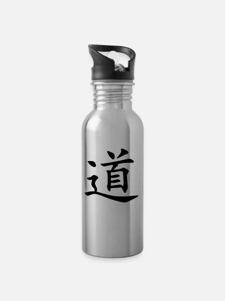 tao voie - Gourde avec paille intégrée - argent clair