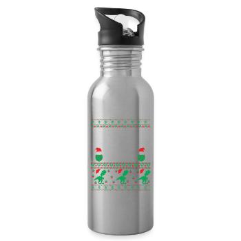 Baby Elf Christmas Outfit - Water bottle with straw - silver - Right