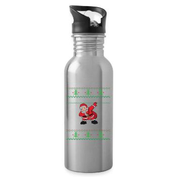 Merry Christmas Santa Floss - Trinkflasche mit integriertem Trinkhalm - Lightsilver - Rechts