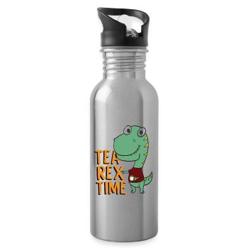 Tea Rex Time Outfit - Water bottle with straw - silver - Right