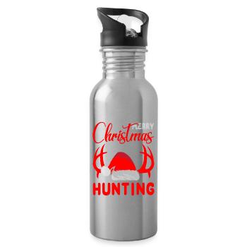 Joyeux Noël tenue de chasse - Gourde avec paille intégrée - argent clair - Droite