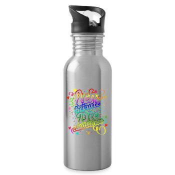 JGA Junggesellinnenabschied - Ich heirate - Trinkflasche mit integriertem Trinkhalm - Lightsilver - Rechts