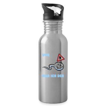 Vor 66 Jahren war ich der Schnellste - Geschenk - Trinkflasche mit integriertem Trinkhalm - Lightsilver - Rechts