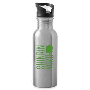Shinrin yoku - Waldbaden - Waldmeditation - Trinkflasche mit integriertem Trinkhalm - Lightsilver - Rechts