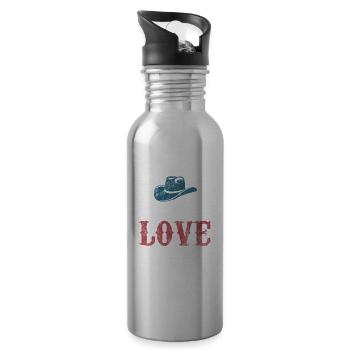 Live Love Dance - Country Fan - Cadeau - Gourde avec paille intégrée - argent clair - Droite
