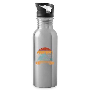 Don't mess with the Camping Crew - Water bottle with straw - silver - Right