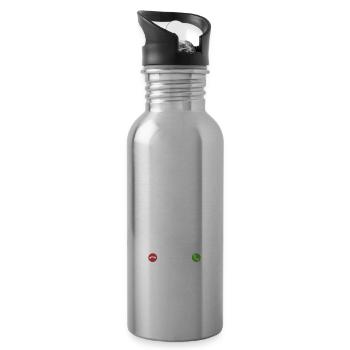 Mein Segelflugzeug ruft an - ich muss los - Spruch - Trinkflasche mit integriertem Trinkhalm - Lightsilver - Rechts
