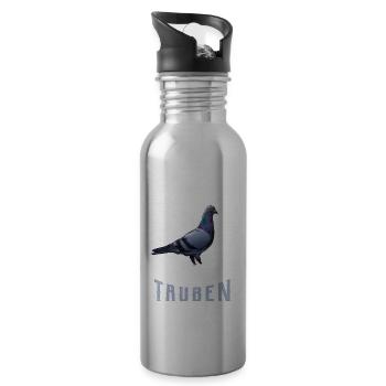 Coole Opas züchten Tauben - Taubenzüchter - Trinkflasche mit integriertem Trinkhalm - Lightsilver - Rechts