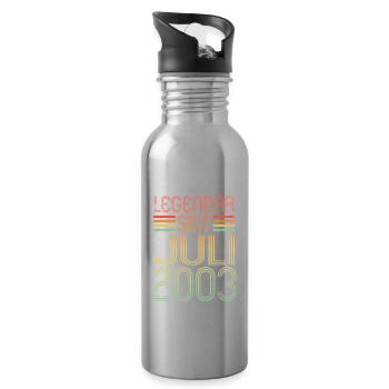Legendär seit Juli 2003 - Geburtstag Retro - Trinkflasche mit integriertem Trinkhalm - Lightsilver - Rechts