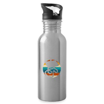 Kassette - Früher war alles besser - Retro - Trinkflasche mit integriertem Trinkhalm - Lightsilver - Rechts