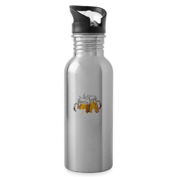 Ein Leben ohne Alkohol ist möglich aber sinnlos - Trinkflasche mit integriertem Trinkhalm - Lightsilver - Rechts