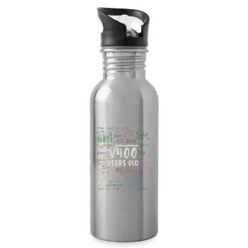 Racine de 400 = 20e anniversaire - cadeau - Gourde avec paille intégrée - argent clair - Droite