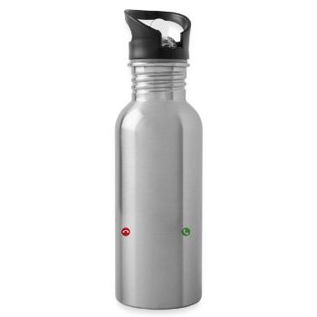 Le soufflage de verre M'appelle Humour Souffleur - Gourde avec paille intégrée - argent clair - Droite