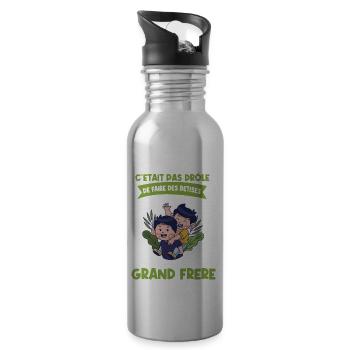 Big Brother Child on a Mission - Pregnancy Announcement - Water bottle with straw - silver - Right