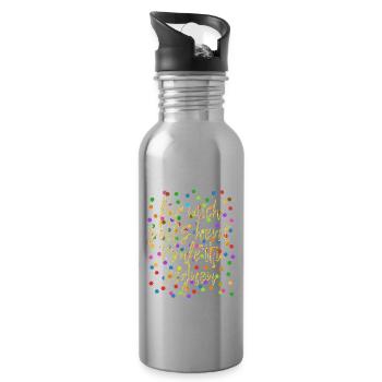 Für mich soll's heut Konfetti regnen - Verkleidung - Trinkflasche mit integriertem Trinkhalm - Lightsilver - Rechts