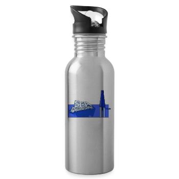 MER DE PENSÉES - Gourde avec paille intégrée - argent clair - Droite